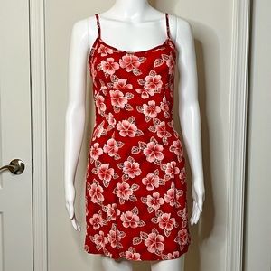 Vintage Y2K 00s Joule Sz S Hawaiian Tropical Floral Print Mini Dress EUC